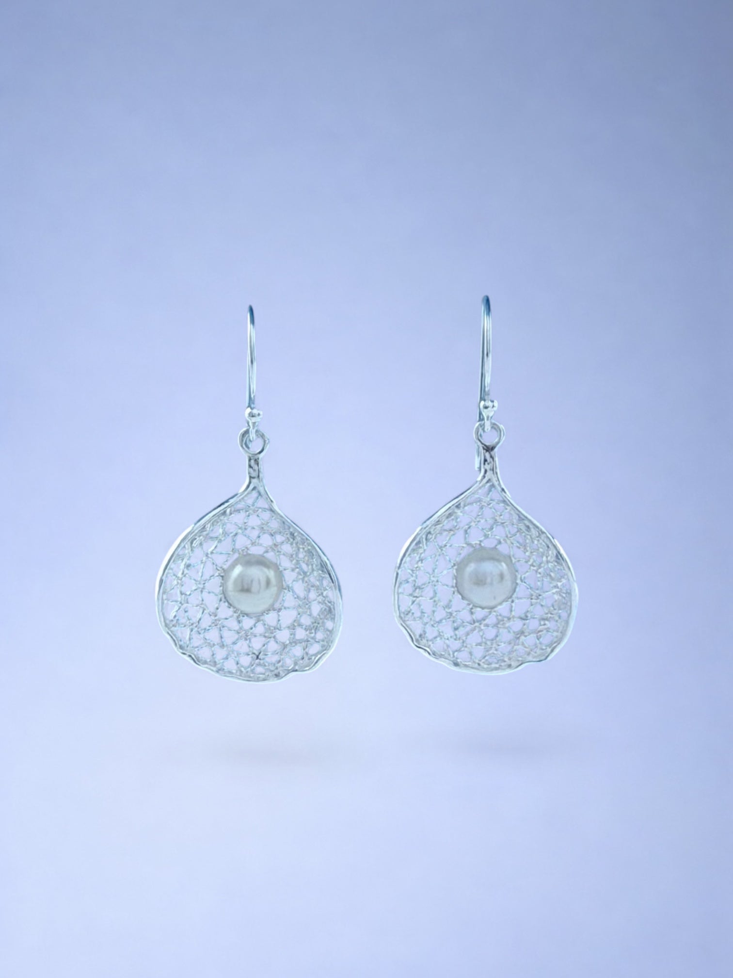 Handmade 925 sterling silver earrings with baroque pearl — Sribnyak Baroque Pearls