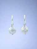 Handmade 925 sterling silver earrings with baroque pearl — Sribnyak Baroque Pearls