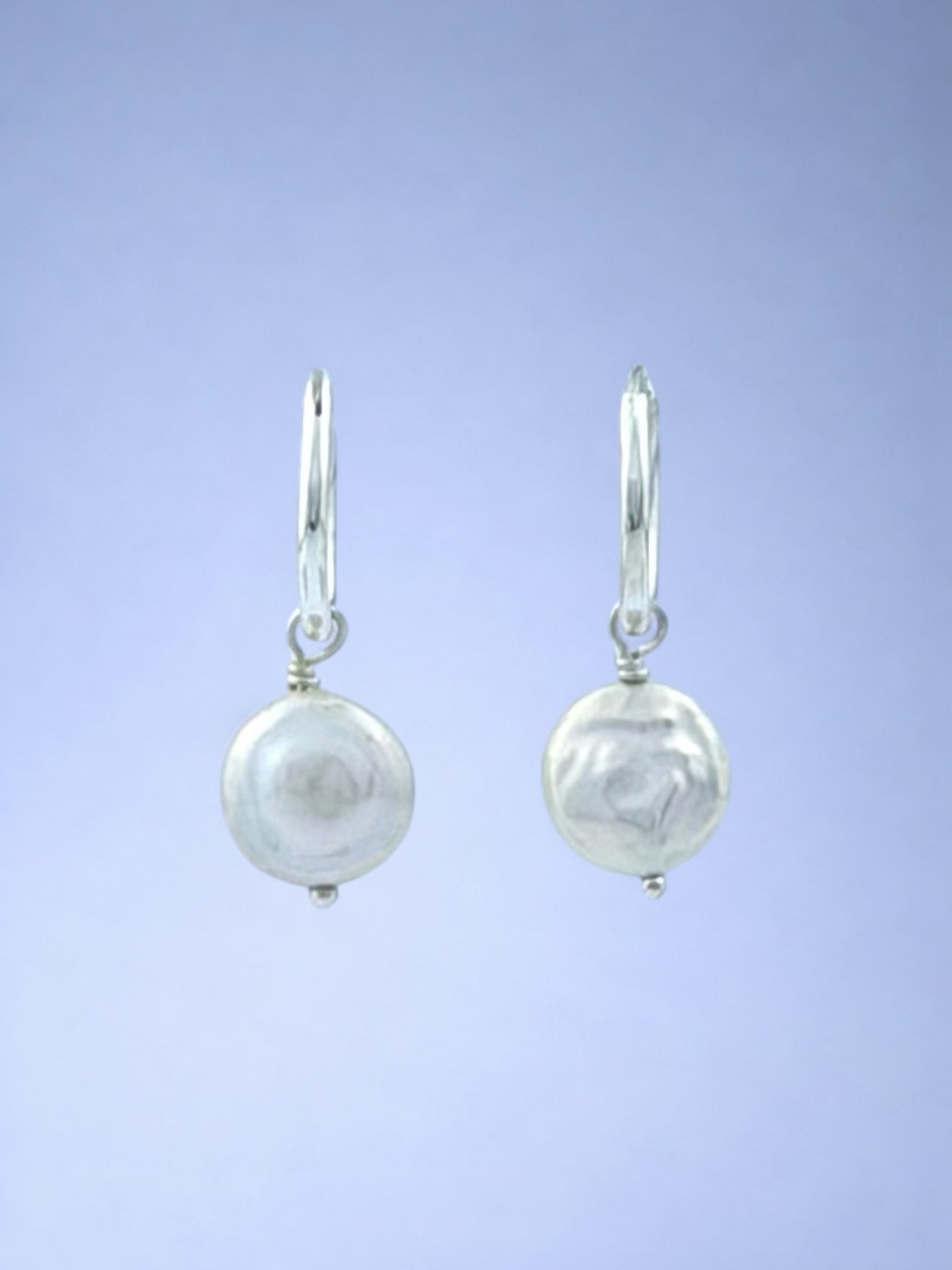 Handmade 925 sterling silver earrings with baroque pearl — Sribnyak Baroque Pearls