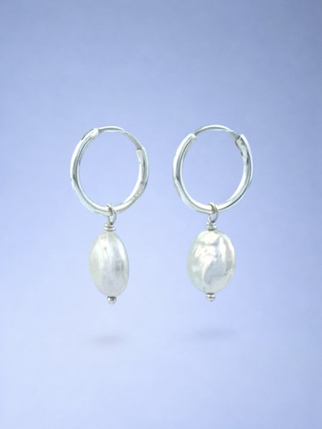 Handmade 925 sterling silver earrings with baroque pearl — Sribnyak Baroque Pearls