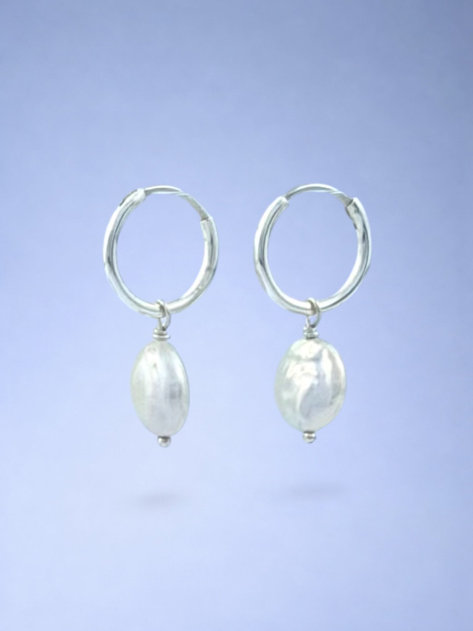 Handmade 925 sterling silver earrings with baroque pearl — Sribnyak Baroque Pearls