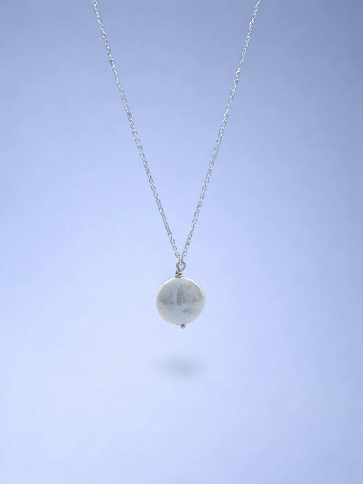 Handmade 925 sterling silver necklace with baroque pearl — Sribnyak Baroque Pearls
