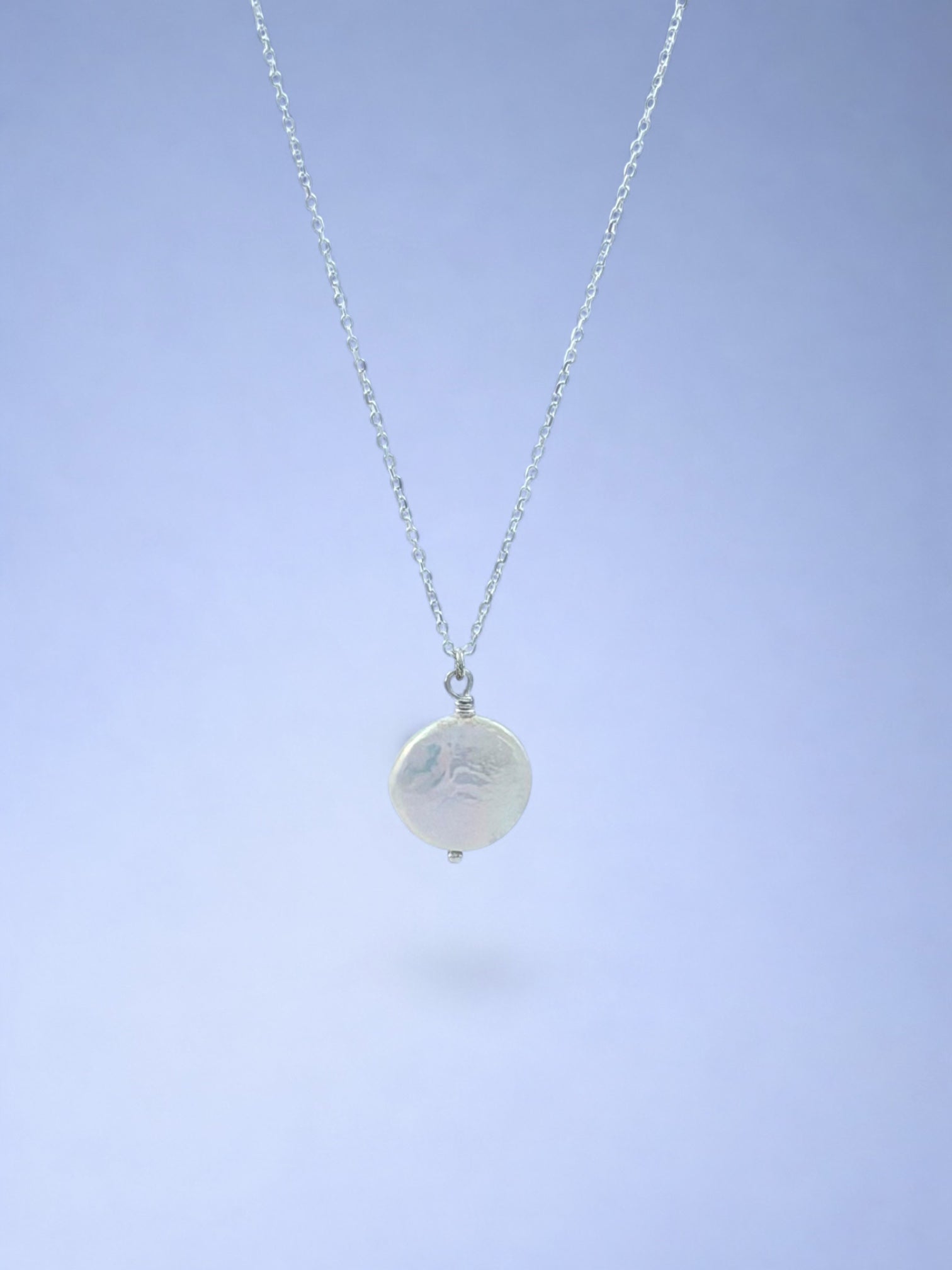 Handmade 925 sterling silver necklace with baroque pearl — Sribnyak Baroque Pearls