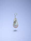 White baroque pearl pendant in 925 sterling silver, alternate view — Sribnyak Baroque Pearls